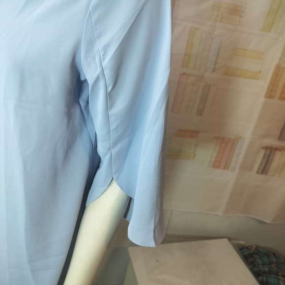 & Other Stories Light Blue V-Neck Blouse - Picture 2 of 5